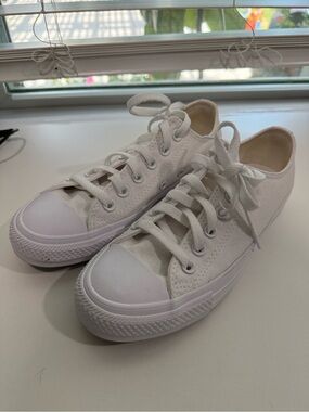 Converse White Low-Top Canvas Sneakers
